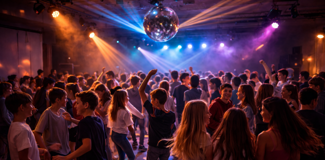 Tanzende Kinder auf Tanzfläche