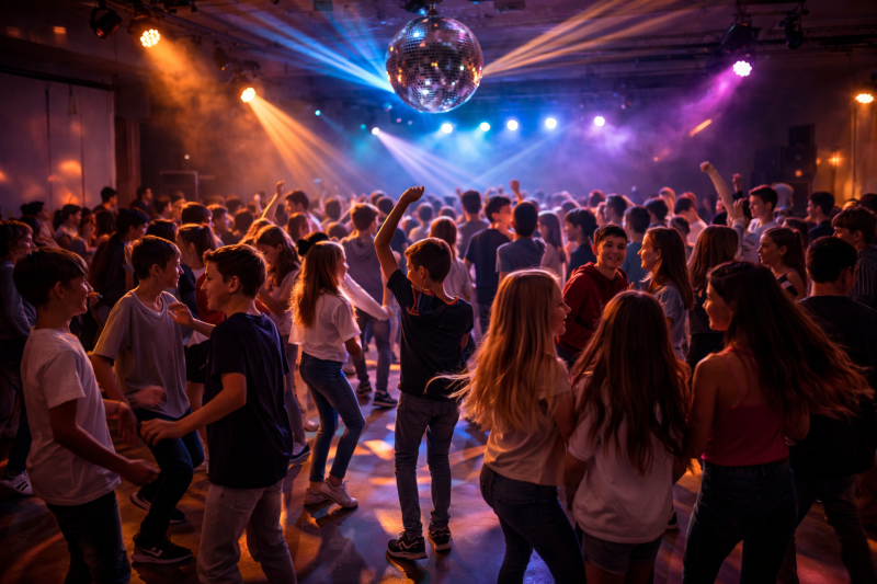 Tanzende Kinder auf Tanzfläche